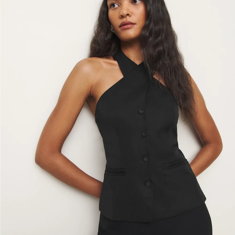 Reformation Tate Top Black